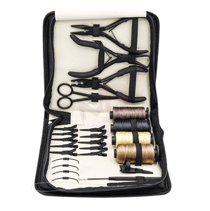 Kit d'outils de pose d'extensions capillaires en acier inoxydable de qualité chirurgicale, couleur noir mat, tendance, avec logo personnalisé - Product Image 2