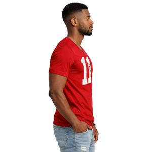 Camiseta con Cuello en V Kappa Alpha Psi Número 11, Roja, Ropa de Fraternidad Griega con Gráfico Audaz, Comodidad Premium y Ajuste Elegante - Product Image 3