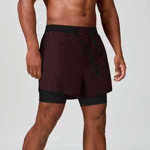 Shorts deportivos de doble capa para hombre de alta calidad con forro de compresión, logotipo personalizado, para fitness y ejercicio, 2 en 1. - Product Image 5