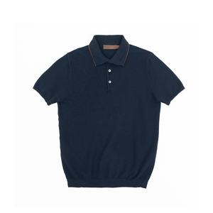 Men's <b>Blue</b> Short Sleeve <b>Polo</b> <b>Shirt</b> Solid Color Casual Button Down Collar Breathable Regular Fit Woven Cotton - Product Image 4