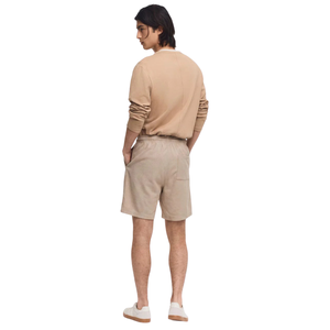 Mens Textured Polyester/<b>Nylon</b> Knit Knee Sweat <b>Shorts</b> Elastic Waist Drawstring Breathable Casual Lounge Gym Training Summer - Product Image 1