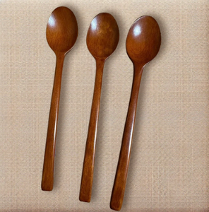 Ensemble de cuillères en bois naturel marron, ustensiles de cuisine - Product Image 5
