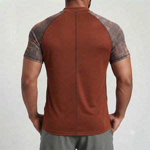 Camiseta de Compresión de Alto Rendimiento para Hombre, Textura Suave, Material Combinado, Antiencogimiento, Larga Duración, Servicio OEM - Product Image 2