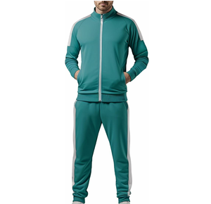 Custom Plain Sports Wear Men Velvet Tracksuit 2 Pieces Jogging Suit Breathable Zipper Velvet Tracksuit Set Men - Product Image 1