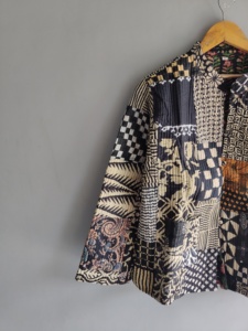 Quilted <b>Patchwork</b> <b>Jacket</b> Women's Mandarin Collar Full Sleeve Cotton Autumn Style Regular Length Patch Designs - Product Image 4