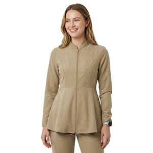 Blouse médicale élégante pour femme, à fermeture éclair, vente en gros, uniforme d'infirmière personnalisé, vêtements cliniques respirants, blouses de travail - Product Image 1