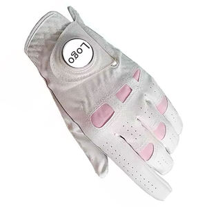 Gants de golf en cuir véritable pour hommes, best-sellers, tissu respirant, logo personnalisé, poignées antidérapantes, légers, ajustement du poignet réglable - Product Image 2