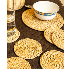 Sous-plats en rotin tressé de qualité supérieure, accessoires de table pour assiettes et bols, pour hôtels et restaurants. - Product Image 2