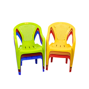 Glossy Multicolor PP Plastic Modern Armchair Breathable Perforated Backrest Lightweight <b>Chair</b> Armrests for School <b>Kitchen</b> Use - Product Image 6
