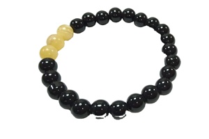 <b>Bracelet</b> Black Agate & Citrin Beads Stone <b>Bracelet</b> <b>Crystal</b> Gemstone Fashion Jewelry Men and Women Gift Energy Meditation - Product Image 2