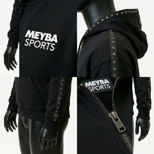 Sweat à capuche zippé noir pour homme MEYBA SPORTS avec garniture en strass, poche kangourou, coupe classique, style sportif, pour l'automne - Product Image 6