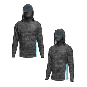 Sweat à capuche de pêche personnalisé pour homme avec cache-visage, séchage rapide, évacuation de l'humidité, léger, vêtements de pêche d'été - Product Image 4
