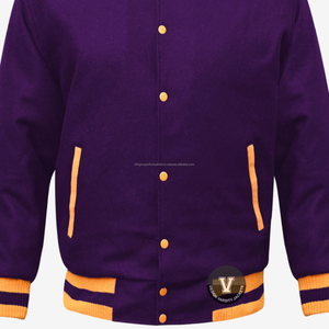 Veste d'université noire en pure laine pour hommes pour l'hiver Corps complet en laine/polyester Shell Denim Tissu bouffant imprimé enduit - Product Image 2