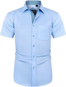 Light Grey Mens Dress Shirt Slim Fit Long Sleeve Button Down Formal Business Casual Office Wedding Party Classic Elegant - Product Image 6