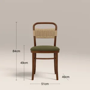 Chaise de salle à manger en bois SINTERIOR MOSS GREEN DAISY - Product Image 4