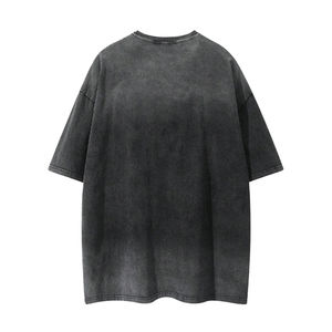 Camisetas de Cuello Redondo de Algodón de Alta Calidad para Hombre, Talla Grande, Tejido de Punto, Estilo Desgastado, Lavado al Sol, Estilo Urbano, Tela de 180 Gramos - Product Image 2