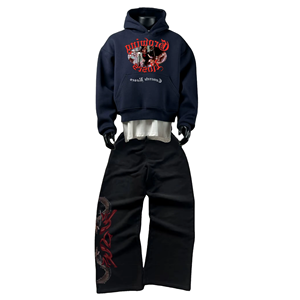 Custom DTG digital printing Baggy Trousers Casual Comfort Garment Dyed 100% Cotton Men's <b>Pants</b> - Product Image 5