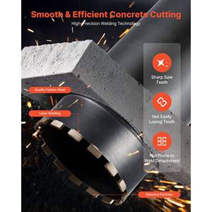 Foret diamanté humide de haute précision de 8 pouces de diamètre, profondeur de perçage de 14 pouces, filetage interne de 1-1/4 po-7 pour maçonnerie et béton - Product Image 5