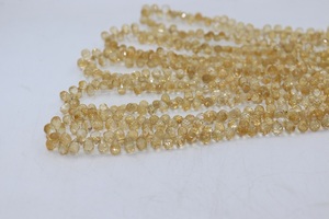 Best Quality Citrine Faceted Drop Shape Beads 4-5 MM, 16 Inch Strand For Jewelry Making - Product Image 3