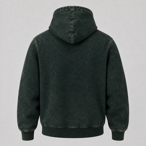 Sweat à capuche pour homme de haute qualité, coupe classique, en molleton épais respirant, délavé à l'acide, style vintage, pour l'hiver et les loisirs, en promotion - Product Image 4