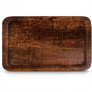 Plateau de service en bois poli fait main pour le petit-déjeuner, plateau de présentation en bois naturel pour café, thé, collations, aliments, organisateur pour cuisine, table à manger, café - Product Image 1