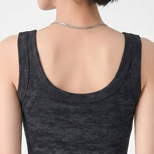 Débardeur uni personnalisé pour femme, collection été, col rond, prix abordable - Product Image 4