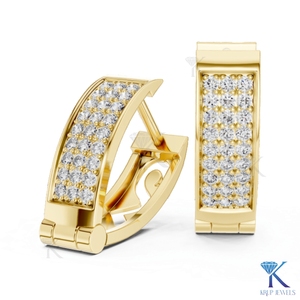 KRUP JEWELS Boucles d'oreilles classiques pour femmes en or blanc avec diamants cultivés en laboratoire, taille brillant, couleur E, pour tous les jours, mariage et fiançailles - Product Image 5