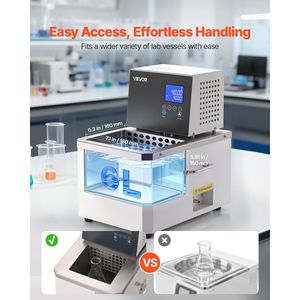 Bagno Termostatico a Olio Circolante da Laboratorio ad Alta Temperatura 6 L, 100 Celsius/212 Fahrenheit, Dispositivo Termostatico CE 0.05 - Product Image 3