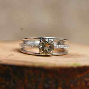 <b>Green</b> <b>Amethyst</b> 14k Gold Plated 925 Sterling Silver Luxury Wedding Engagement <b>Ring</b> Anniversary Party Gift for Women - Product Image 1