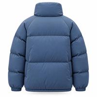 Blouson matelassé pour homme, col montant, fermeture éclair, coupe-vent, polyester épais, hiver, décontracté, coupe ample, longueur standard