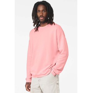 Sweat-shirt rose à col rond pour femme, manches longues, couleur unie, en coton tricoté, écologique, respirant, avec logo frontal, pour l'hiver/le printemps - Product Image 3
