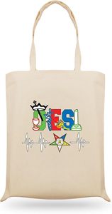 OES Masonic Eastern Star Shriner Cotton Canvas <b>Tote</b> Bag Multiple Fraternal Designs Digital Print Reusable Travel Bag - Product Image 1