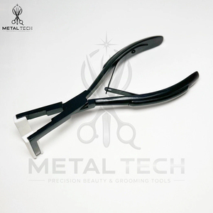 Matte Black Hair Extension <b>Tape</b> Press Pliers, Reinforced Frame Structure, <b>White</b> Silicone Cushion Jaws, Sealing Clamp Tool - Product Image 2