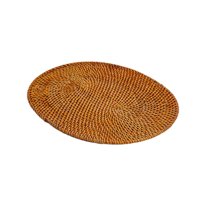 High-quality Eco-friendly Oval Rattan Wicker <b>Table</b> Placemat Handwoven Embroidery Customized Color Logo Wedding Home <b>Dining</b> - Product Image 3