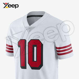 เสื้อฟุตบอลอเมริกัน XEEP รุ่นปรับแต่งได้ XC-AFU-16 สำหรับผู้ชาย เนื้อผ้าโพลีเอสเตอร์น้ำหนักเบา ระบายอากาศได้ดี พิมพ์ลายด้วยเทคโนโลยีฮีททรานเฟอร์ ประสิทธิภาพสูง - Product Image 3