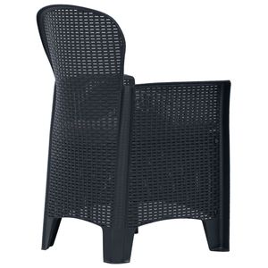 5 pezzi di plastica antracite Rattan Patio Set da pranzo mobili da esterno durevoli - Product Image 3