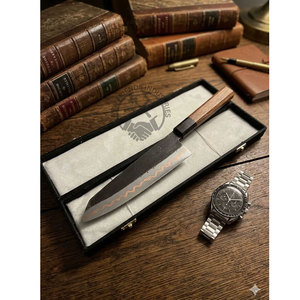 Wholesale Custom Handmade Carbon Steel Shantou Copper San Mai <b>Kitchen</b> Chef <b>Knife</b> w/ Wood Handle – Japanese <b>Kitchen</b> Chef Tool - Product Image 1