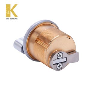 Cylindre de serrure de porte en laiton avec bouton rotatif ou option ADA, finition chrome satiné, 32 mm, pour la sécurité des portes de bâtiments commerciaux - Product Image 6