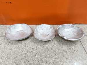 Textured Silver Soft-<b>Square</b> Metal Platters (<b>Set</b> of 2) nesting trays combine geometric flair with a soft, organic feel fine - Product Image 6