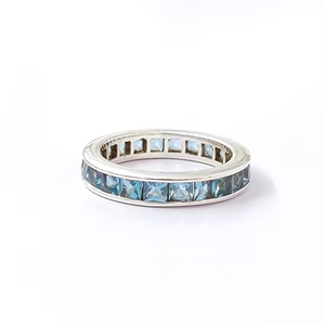 Anillo de Plata de Ley 925 Hecho a Mano con Cuarzo Azul (3.8 Gramos), Joyería para Uso Diario - Product Image 3