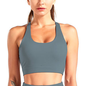 Soutien-gorge de sport personnalisé avec logo sur le devant, grande taille, 60% élasthanne, 40% polyester, pour femmes, course à pied, danse, entraînement, fitness, yoga - Product Image 1