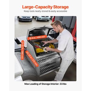 24\" X 27.5\" X 25.4\" Heavy Duty Aluminum Semi-Truck <b>Side</b> Mount Tool Box Waterproof <b>Side</b> Storage Saddle Step Box - Product Image 4