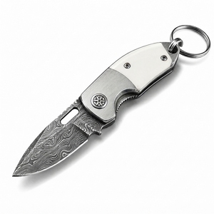 Couteau porte-clés artisanal de Damas, lame pliante légère, outil de plein air pour le camping et les activités de voyage - Product Image 2