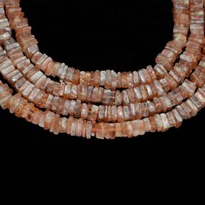 Alta calidad 5-5,5mm Sunstone Smooth Heishi Square Gemstone Beads Durable Stone Shape Beads - Product Image 1