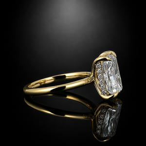 แหวนเพชรเม็ดเดี่ยวสังเคราะห์ทรงวินเทจ 14K ทองคำแท้ ได้รับการรับรองจาก IGI แบบ CVD/HPHT  สามารถปรับแต่งได้ - Product Image 3