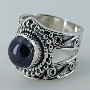 Freshwater Black Pearl <b>Ring</b>, 925 Sterling <b>Silver</b> <b>Statement</b> Promise <b>Ring</b> for Women, Freshwater Pearl Handmade Boho Jewelry, June - Product Image 3