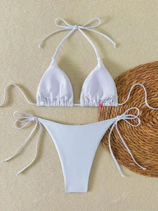 ชุดว่ายน้ำทูพีซสำหรับผู้หญิงไซส์พลัส แบบเซ็กซี่ ทรงสามเหลี่ยม ขาสูง ลายดอกไม้ รับผลิตตามแบบ (OEM) ขายส่ง พร้อมโลโก้ด้านหน้า ผูกด้านข้าง ปรับแต่งได้ - Product Image 6