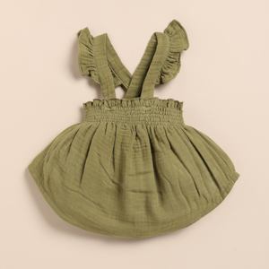 Ensemble haut sans manches à volants vert olive biologique avec bloomer Vêtements pour bébé de qualité supérieure - Product Image 2