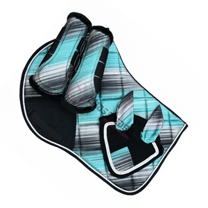 Horse Saddle Blanket Ear Bonnet <b>Brushing</b> <b>Boots</b> Matching Set Diamond Quilted Breathable Shockproof Equestrian Equipment - Product Image 1