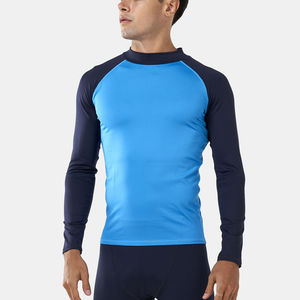 Maillot de bain à manches longues pour homme avec impression de logo personnalisée, protection contre les éruptions cutanées, impression numérique, séchage rapide, rash guard pour homme - Product Image 1